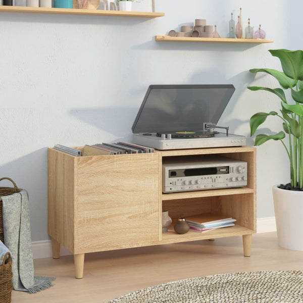Platenkast 84,5X38X48 Cm Bewerkt Hout Kleurig