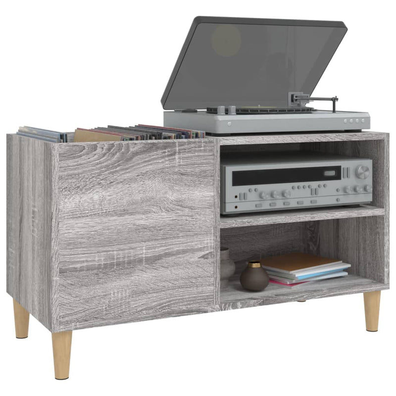 Platenkast 84,5X38X48 Cm Bewerkt Hout Eikenkleurig