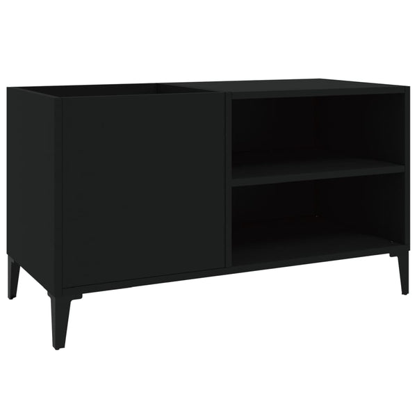 Platenkast 84,5X38X48 Cm Bewerkt Hout Zwart