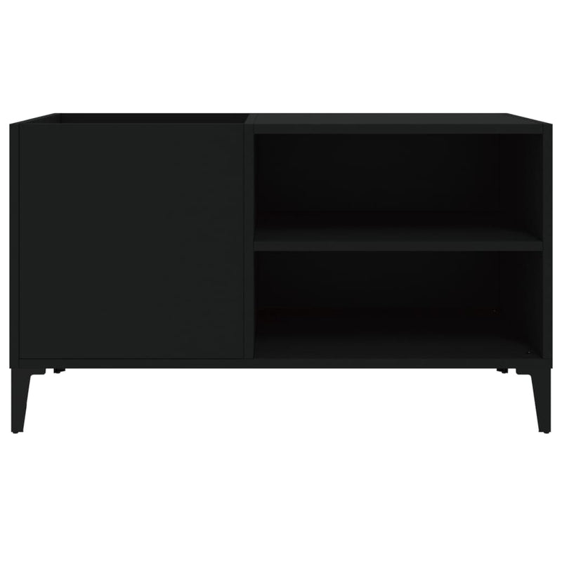 Platenkast 84,5X38X48 Cm Bewerkt Hout Zwart