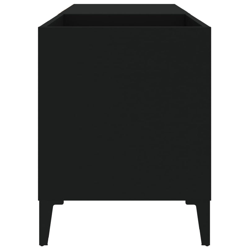 Platenkast 84,5X38X48 Cm Bewerkt Hout Zwart