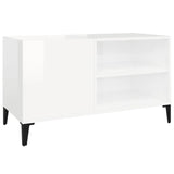 Platenkast 84,5X38X48 Cm Bewerkt Hout Hoogglans Wit