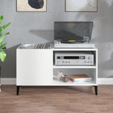 Platenkast 84,5X38X48 Cm Bewerkt Hout Hoogglans Wit