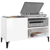 Platenkast 84,5X38X48 Cm Bewerkt Hout Hoogglans Wit