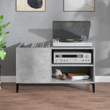 Platenkast 84,5X38X48 Cm Bewerkt Hout Betongrijs