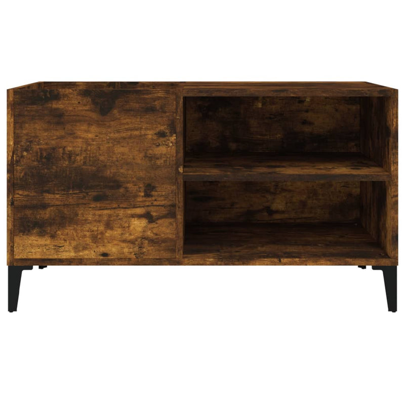 Platenkast 84,5X38X48 Cm Bewerkt Hout Gerookt Eikenkleurig