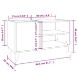 Platenkast 84,5X38X48 Cm Bewerkt Hout Gerookt Eikenkleurig