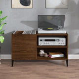 Platenkast 84,5X38X48 Cm Bewerkt Hout Bruin Eikenkleur