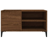 Platenkast 84,5X38X48 Cm Bewerkt Hout Bruin Eikenkleur