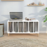 Platenkast 100X38X48 Cm Bewerkt Hout Wit