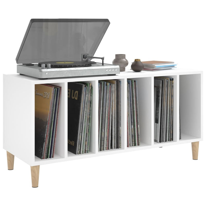 Platenkast 100X38X48 Cm Bewerkt Hout Wit