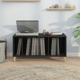 Platenkast 100X38X48 Cm Bewerkt Hout Zwart