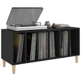 Platenkast 100X38X48 Cm Bewerkt Hout Zwart