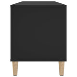 Platenkast 100X38X48 Cm Bewerkt Hout Zwart