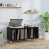 Platenkast 100X38X48 Cm Bewerkt Hout Zwart