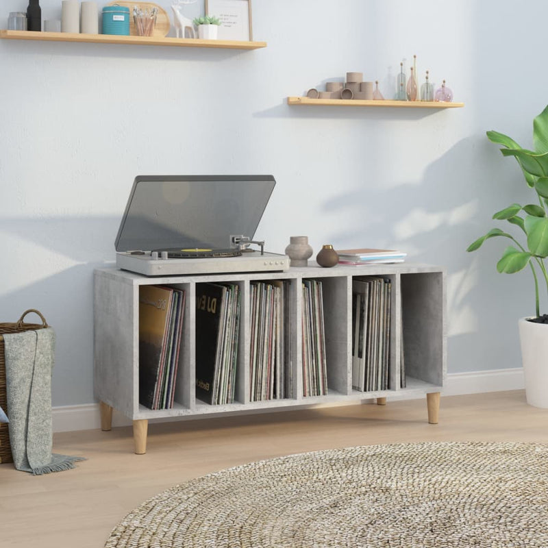 Platenkast 100X38X48 Cm Bewerkt Hout Betongrijs
