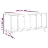 Platenkast 100X38X48 Cm Bewerkt Hout Gerookt Eikenkleurig
