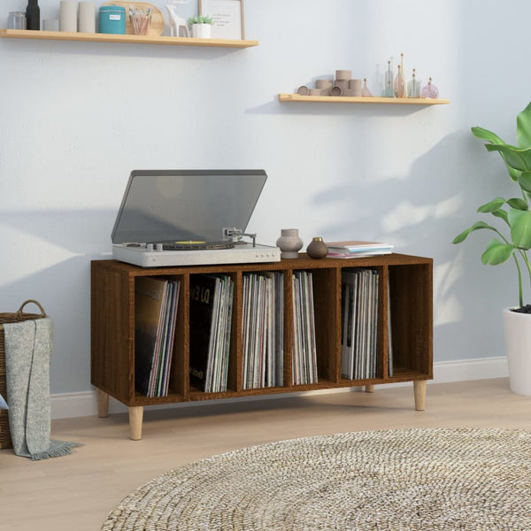 Platenkast 100X38X48 Cm Bewerkt Hout Bruin Eikenkleur