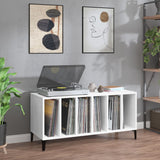 Platenkast 100X38X48 Cm Bewerkt Hout Wit