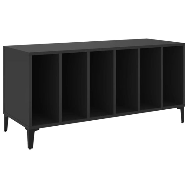 Platenkast 100X38X48 Cm Bewerkt Hout Zwart
