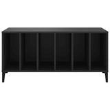 Platenkast 100X38X48 Cm Bewerkt Hout Zwart