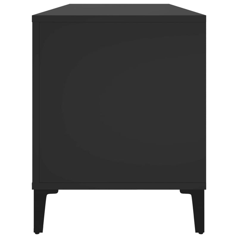 Platenkast 100X38X48 Cm Bewerkt Hout Zwart