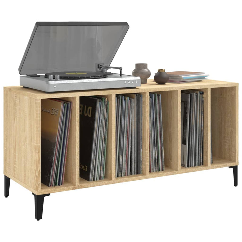 Platenkast 100X38X48 Cm Bewerkt Hout Sonoma Eikenkleurig