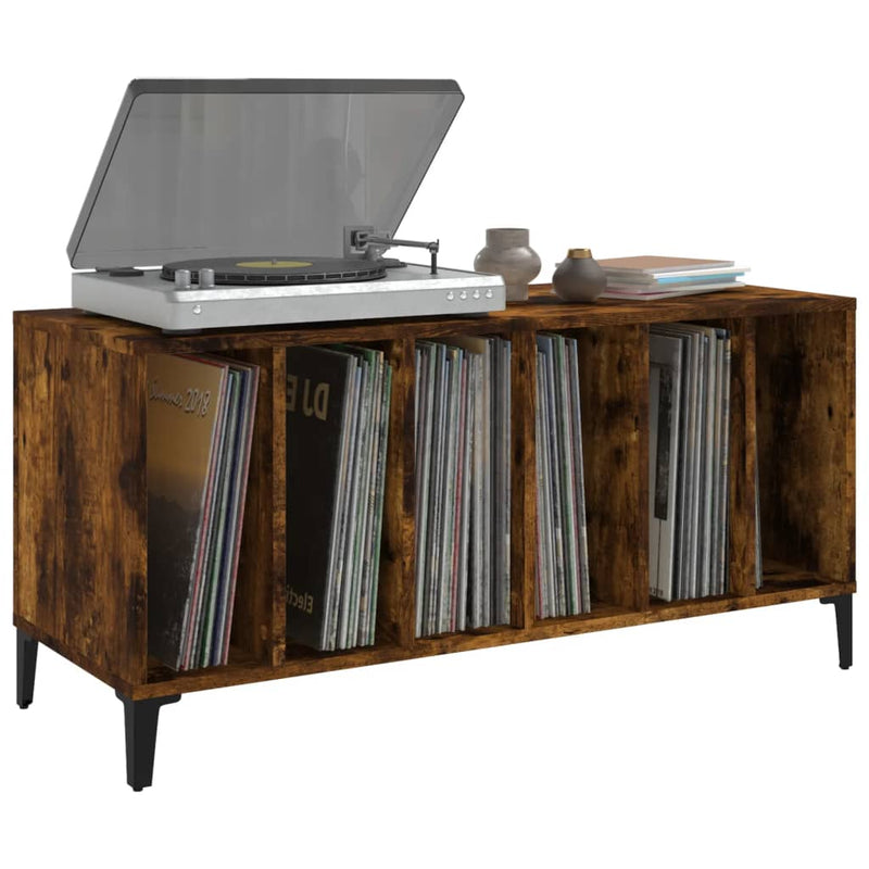 Platenkast 100X38X48 Cm Bewerkt Hout Gerookt Eikenkleurig