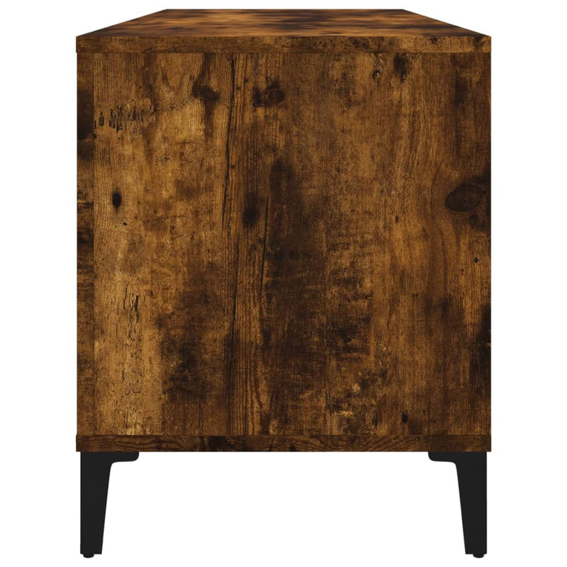 Platenkast 100X38X48 Cm Bewerkt Hout Gerookt Eikenkleurig
