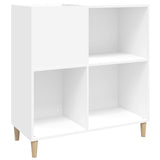 Platenkast 84,5X38X89 Cm Bewerkt Hout Wit