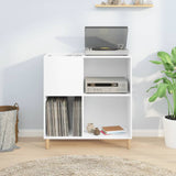 Platenkast 84,5X38X89 Cm Bewerkt Hout Wit
