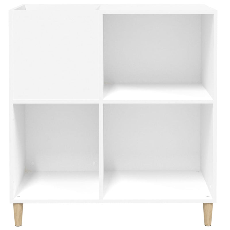 Platenkast 84,5X38X89 Cm Bewerkt Hout Wit