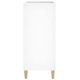 Platenkast 84,5X38X89 Cm Bewerkt Hout Wit