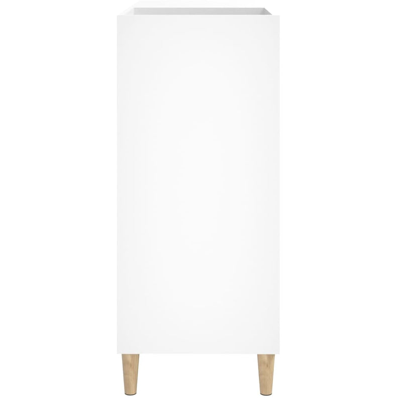 Platenkast 84,5X38X89 Cm Bewerkt Hout Wit