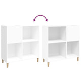 Platenkast 84,5X38X89 Cm Bewerkt Hout Wit