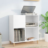 Platenkast 84,5X38X89 Cm Bewerkt Hout Wit