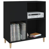 Platenkast 84,5X38X89 Cm Bewerkt Hout Zwart