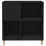 Platenkast 84,5X38X89 Cm Bewerkt Hout Zwart