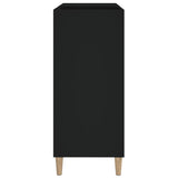 Platenkast 84,5X38X89 Cm Bewerkt Hout Zwart