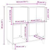 Platenkast 84,5X38X89 Cm Bewerkt Hout Zwart