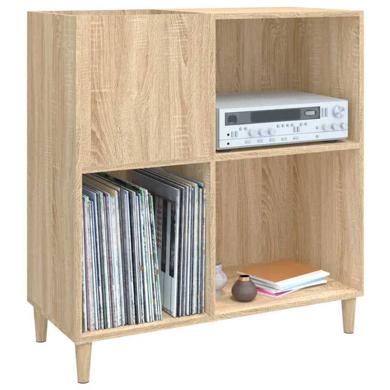 Platenkast 84,5X38X89 Cm Bewerkt Hout Sonoma Eikenkleurig