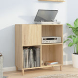Platenkast 84,5X38X89 Cm Bewerkt Hout Sonoma Eikenkleurig