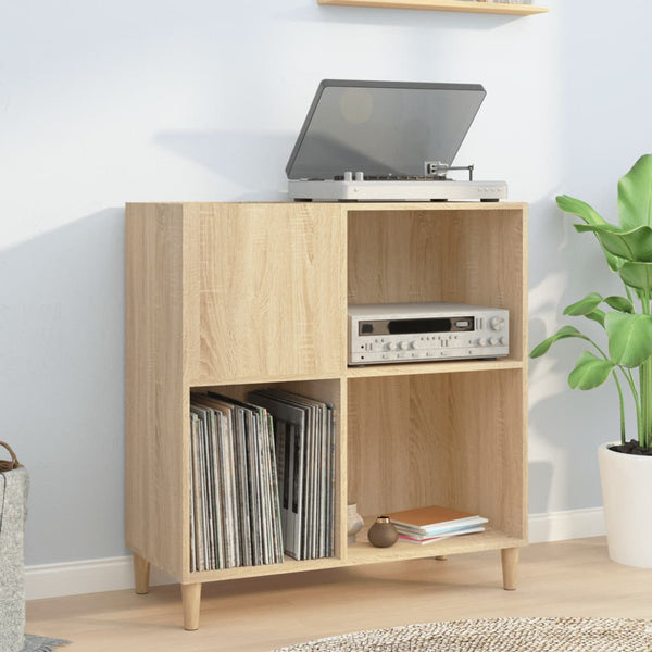 Platenkast 84,5X38X89 Cm Bewerkt Hout Sonoma Eikenkleurig