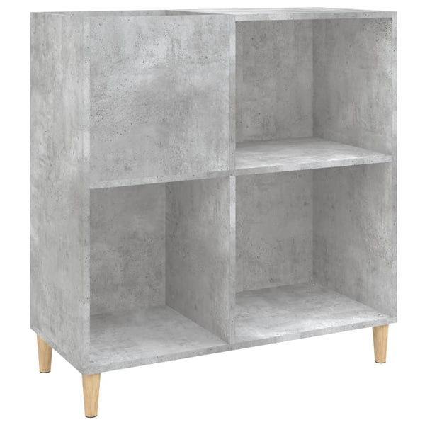 Platenkast 84,5X38X89 Cm Bewerkt Hout Betongrijs