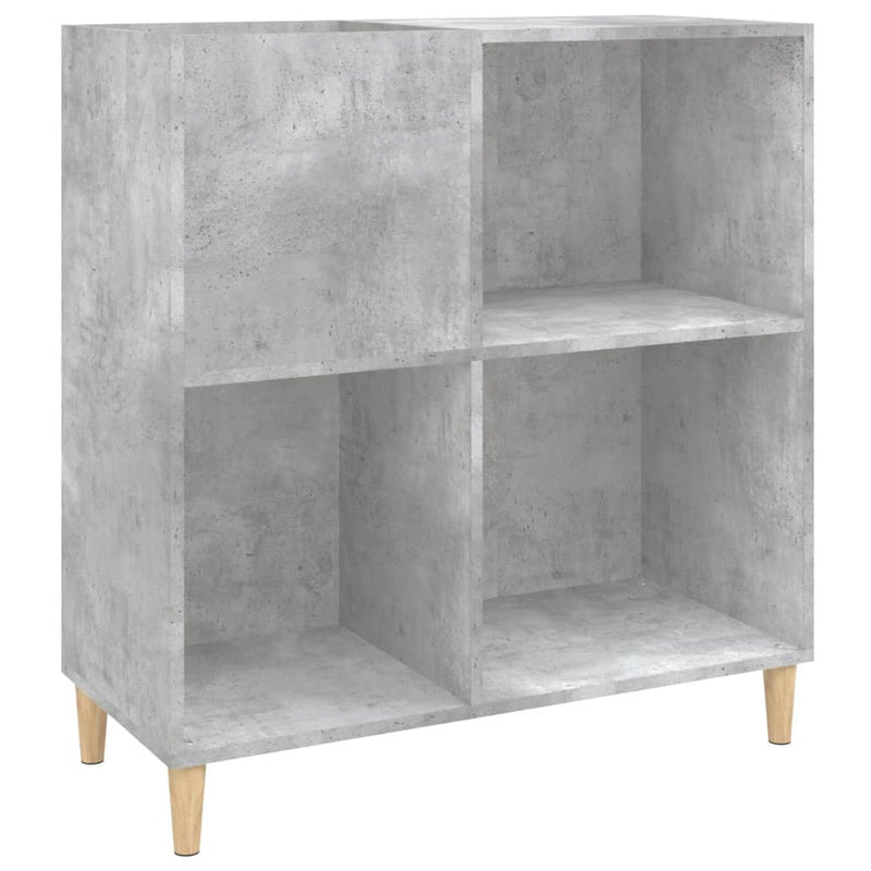 Platenkast 84,5X38X89 Cm Bewerkt Hout Betongrijs