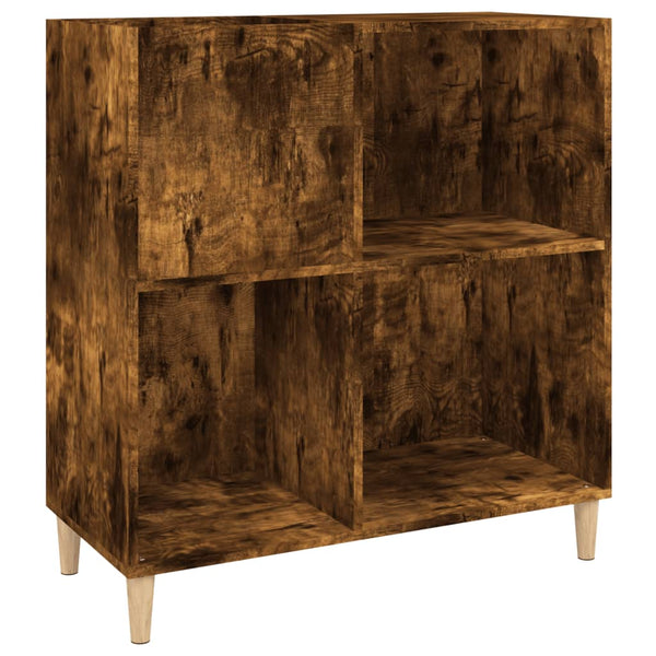 Platenkast 84,5X38X89 Cm Bewerkt Hout Gerookt Eikenkleurig