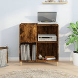 Platenkast 84,5X38X89 Cm Bewerkt Hout Gerookt Eikenkleurig