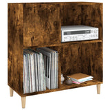 Platenkast 84,5X38X89 Cm Bewerkt Hout Gerookt Eikenkleurig