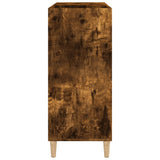 Platenkast 84,5X38X89 Cm Bewerkt Hout Gerookt Eikenkleurig