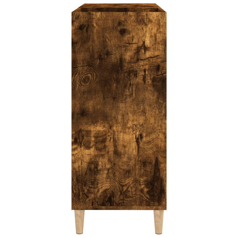 Platenkast 84,5X38X89 Cm Bewerkt Hout Gerookt Eikenkleurig
